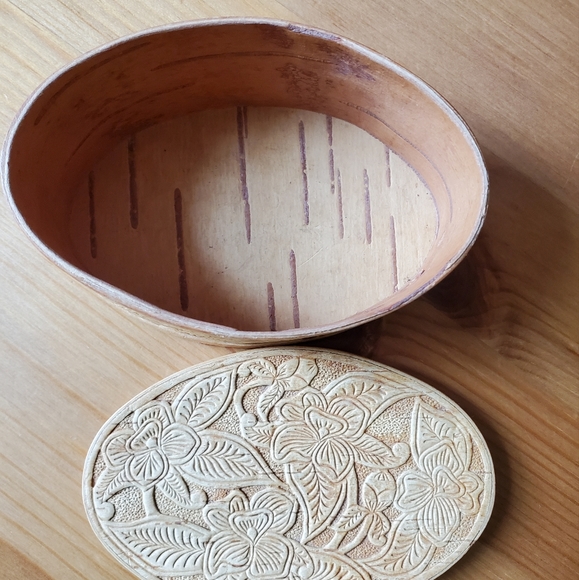 Vintage Birch Bark Trinket Box, made in Russia - Picture 3 of 6